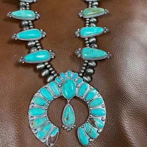 (Not genuine turquoise) Squash blossom